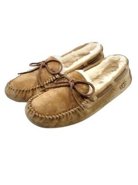 UGG~Dakota~WOMEN'S SUEDE LEATHER SHEARLING MOCCASIN SLIPPERS SHOES~SIZE 8
